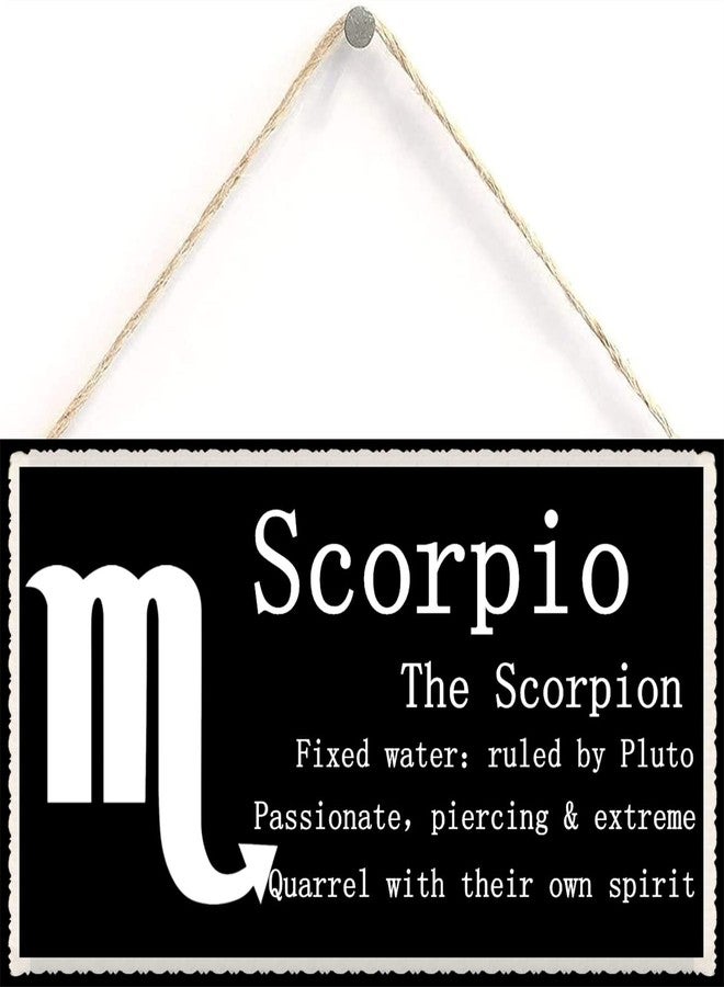 Henntile Scorpio The Scorpion - Beautiful Spiritual Gift Astrology Sign of The Zodiac Plaque 6 inch by 12 inch Hanging Sign, Decorative Wood Sign Home Decor,Wall Art - Image 1